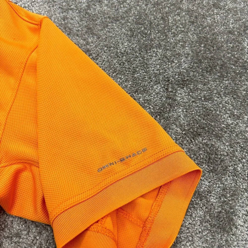 Columbia PFG Omni Shade Perfect Cast Polo Shirt Mens Orange Short Sleeve Fishing